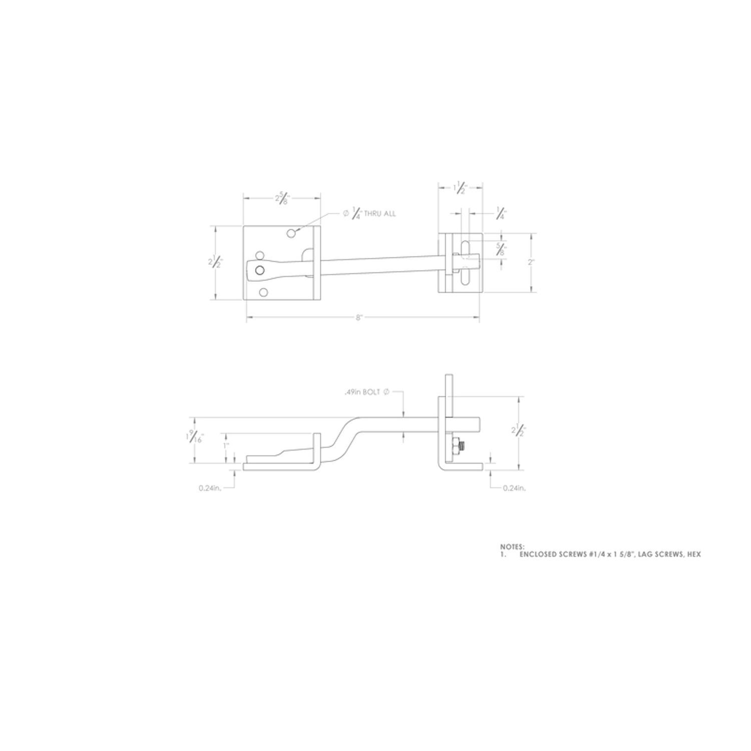 Ace 10.52 in. H X 4.75 in. W X 1.63 in. L Zinc-Plated Zinc Heavy Duty Adjustable Gate Latch