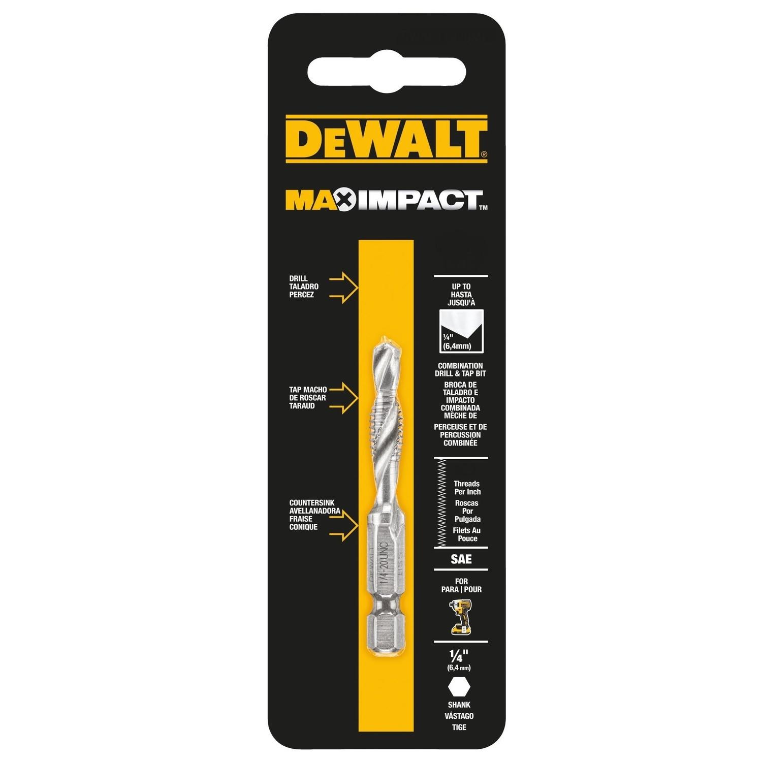 DeWalt High Speed Steel SAE Drill and Tap Bit 1/4 in. 1 each