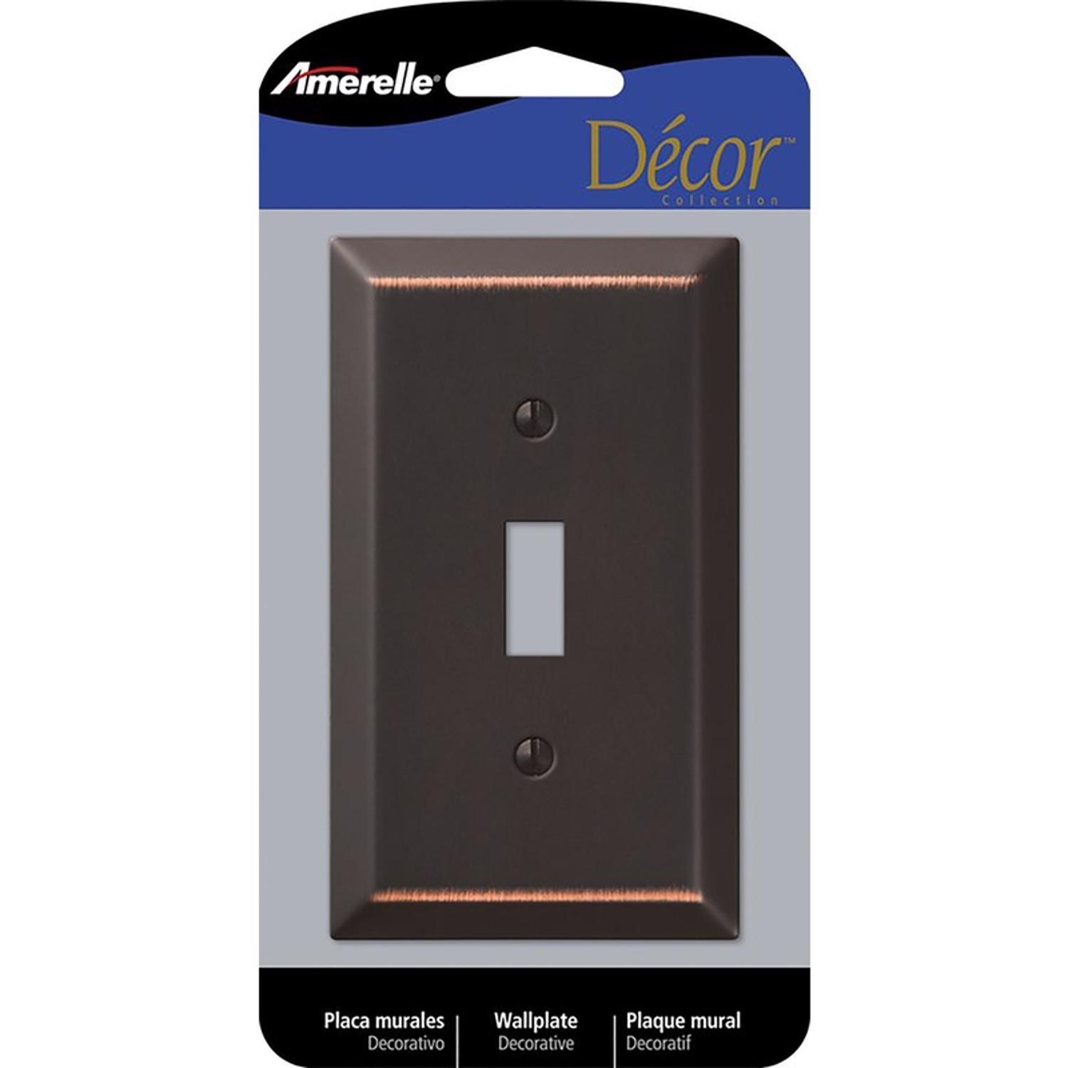 Amerelle Century Aged Bronze 1 gang Stamped Steel Toggle Wall Plate 1 Pack
