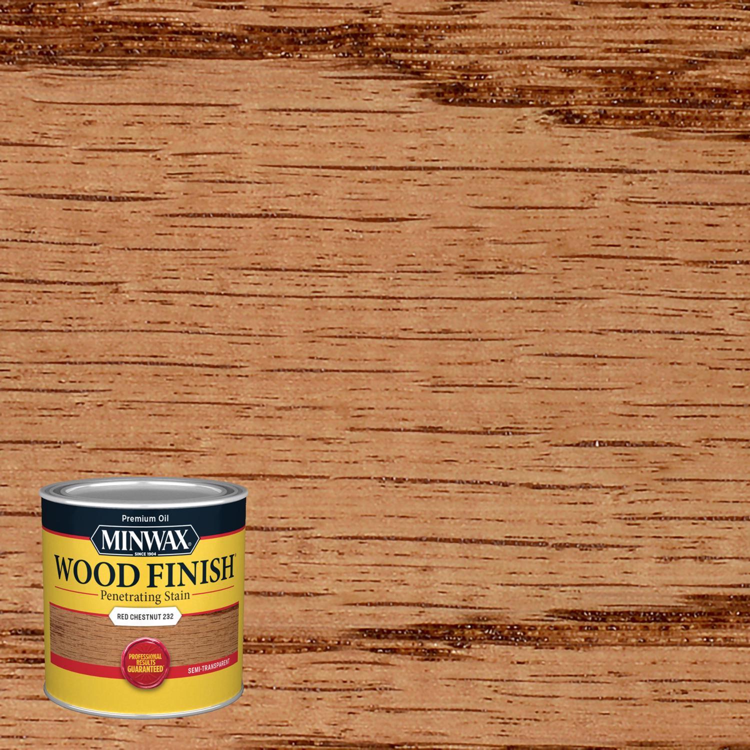 Minwax Wood Finish Semi-Transparent Red Chestnut Oil-Based Penetrating Wood Stain 1/2 pt