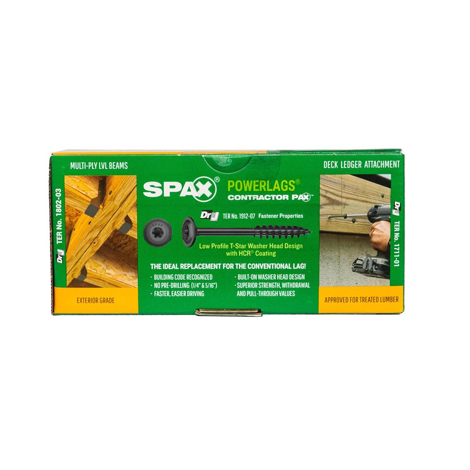 SPAX PowerLags 5/16 in. in. X 5 in. L T-40 Washer Head Serrated Structural Screws