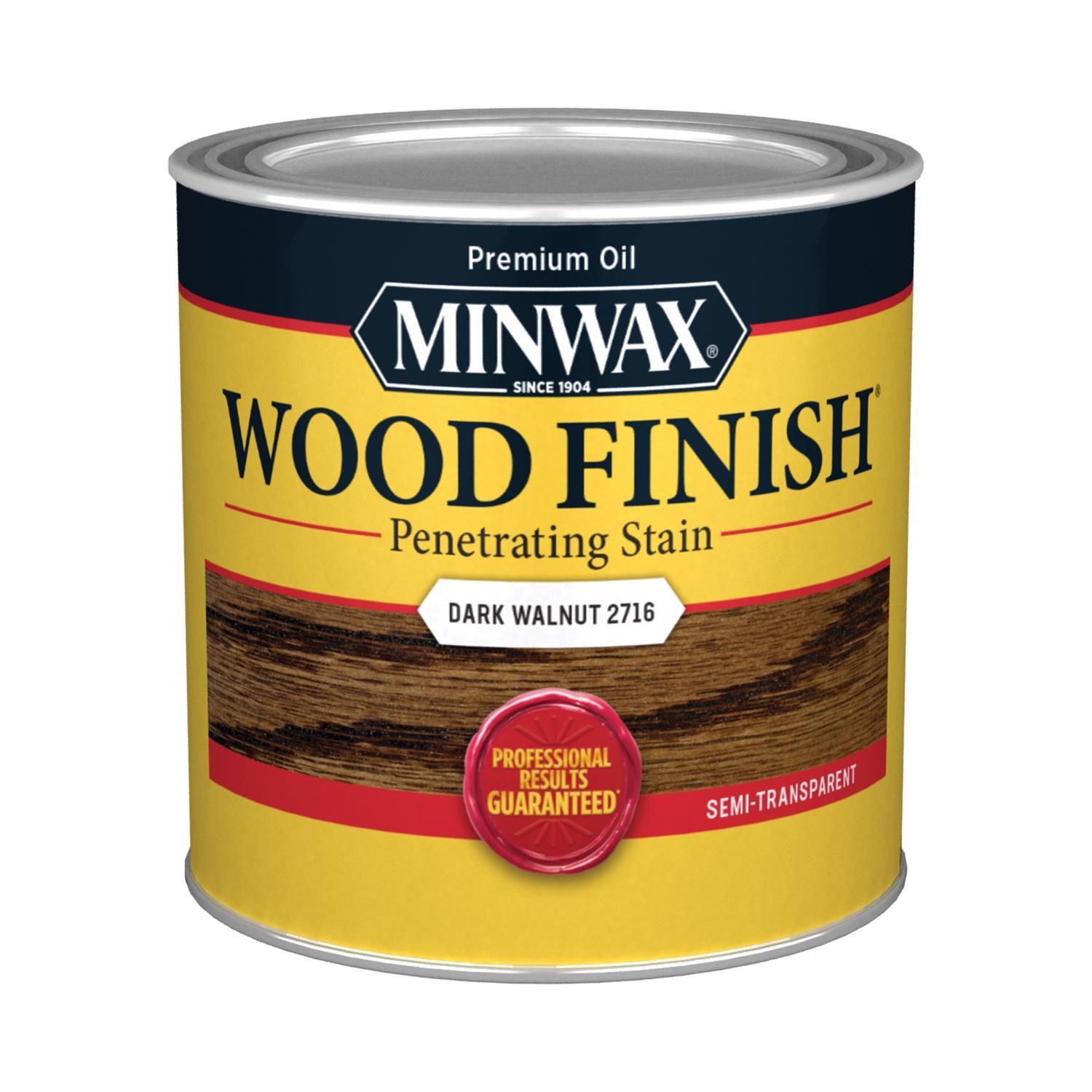 Minwax Wood Finish Semi-Transparent Dark Walnut Oil-Based Penetrating Wood Stain 1/2 pt