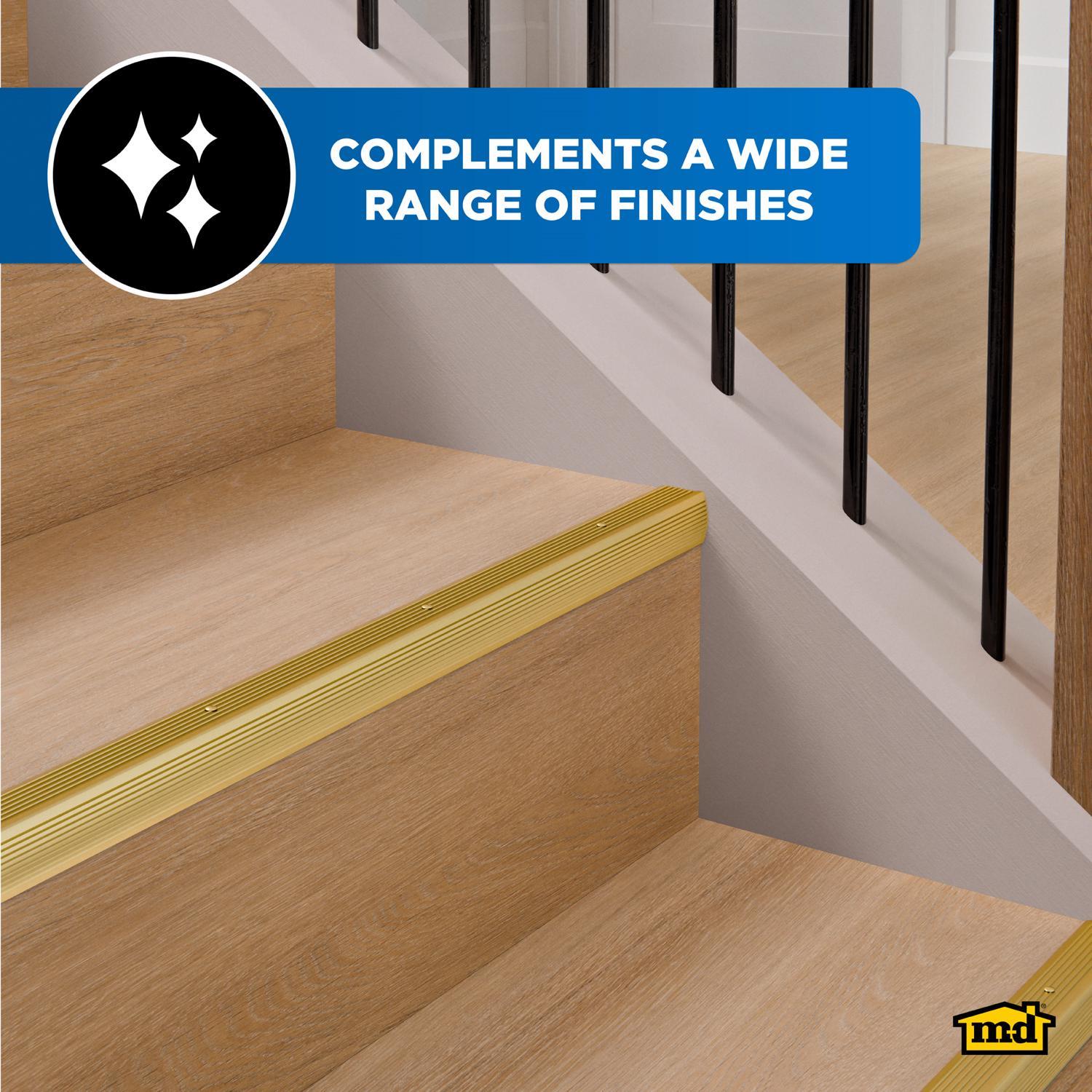 M-D Building Products 1.125 in. H X 1.125 in. W X 72 in. L Satin Brass Aluminum Stair Edge