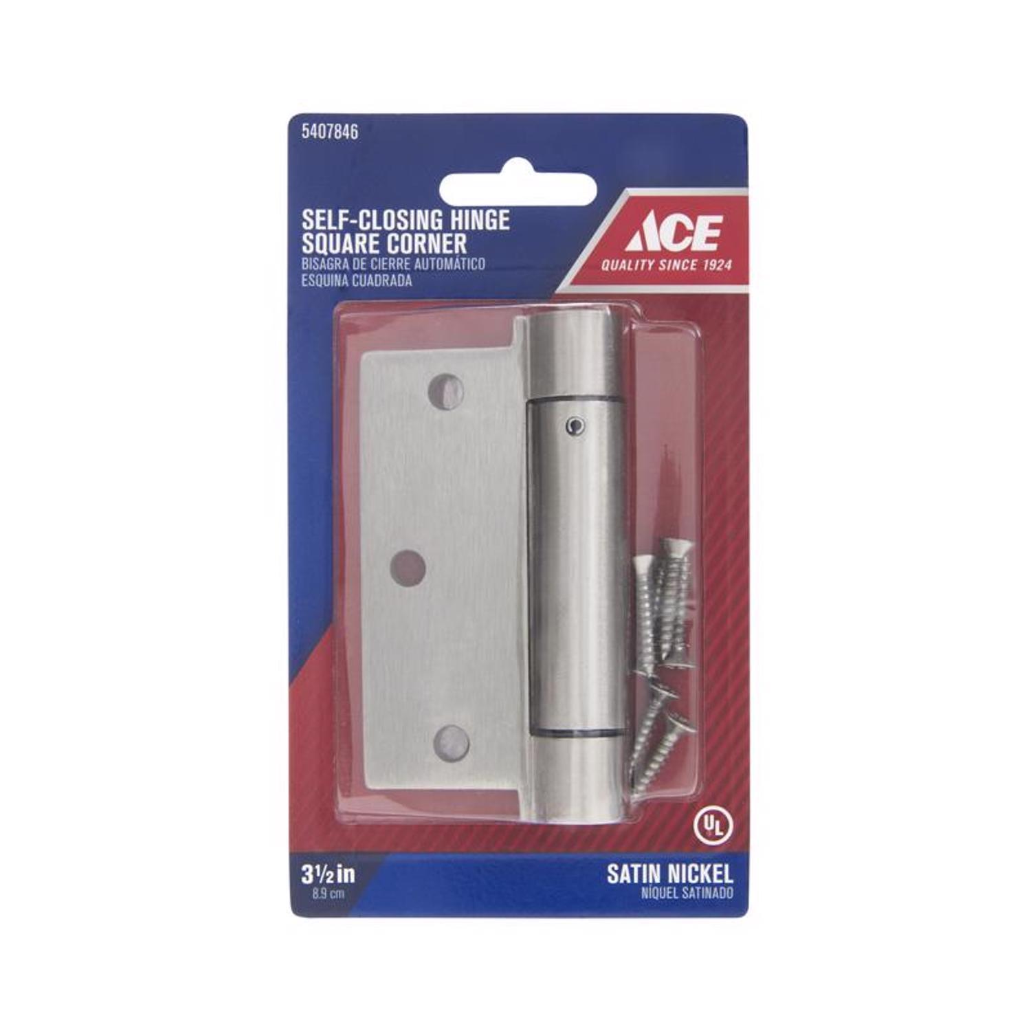 Ace 3.5 in. L Satin Nickel Self Closing Hinge 1 pk