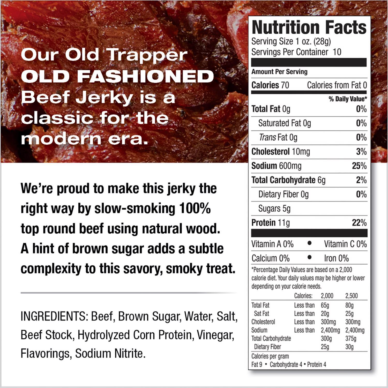 Old Trapper Old Fashioned Beef Jerky 10 oz Bagged