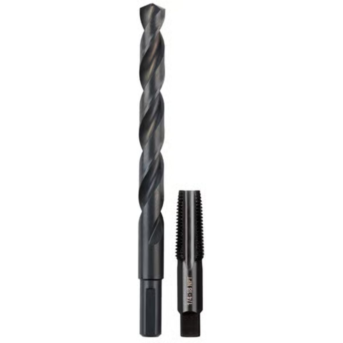 Milwaukee SAE 1/4-18 NPT Straight Flute Plug Tap & 7/16 in. Drill Bit