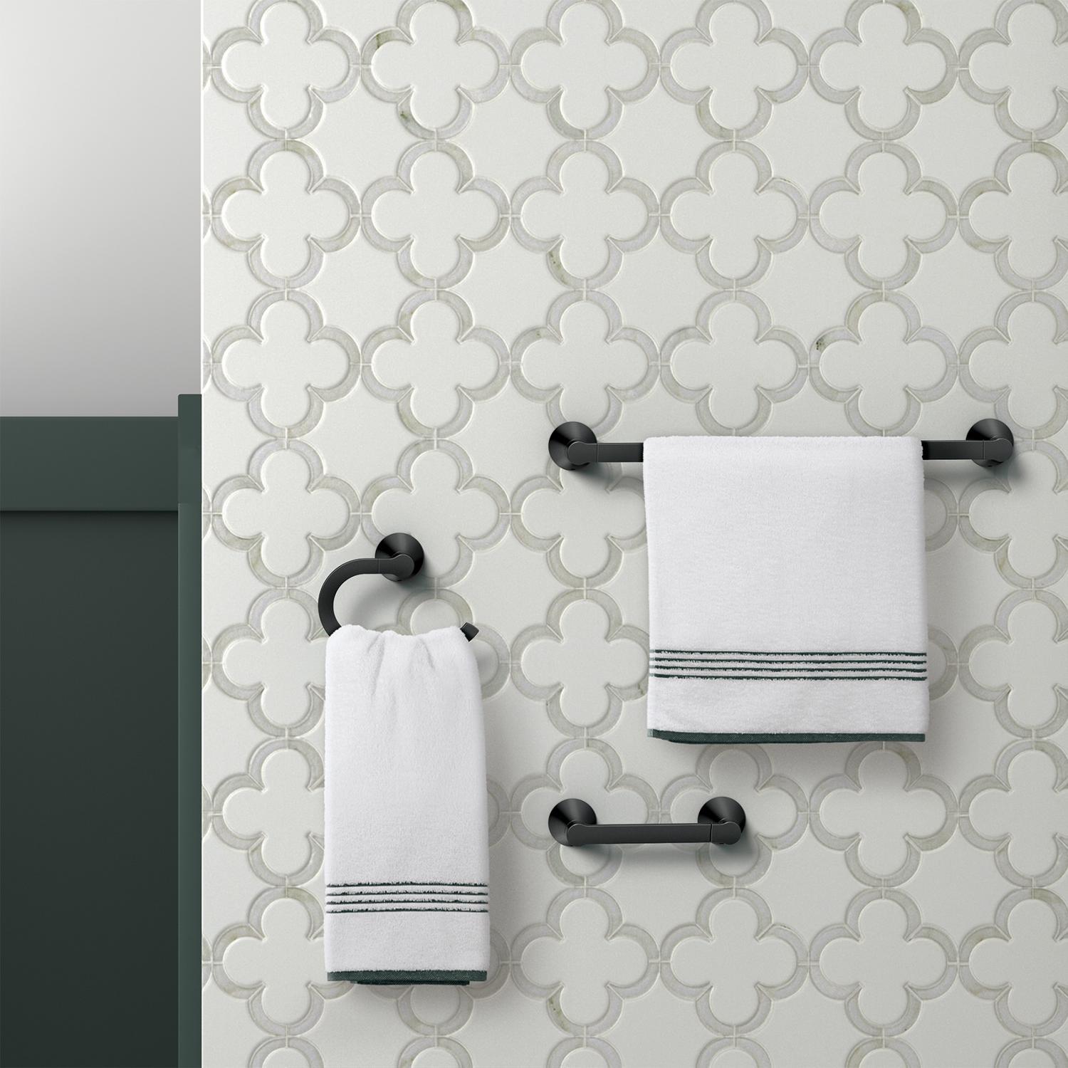 Moen Mikah Matte Black Accessory Kit 24 in. L Die Cast Zinc