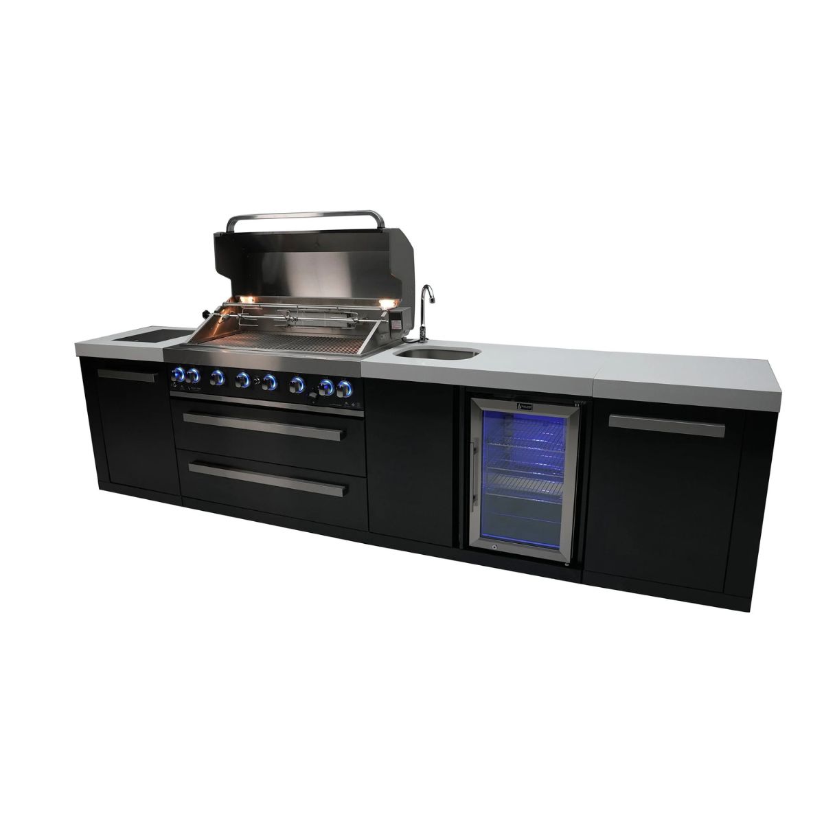 Mont Alpi 805 Black Stainless Steal Island with beverage center