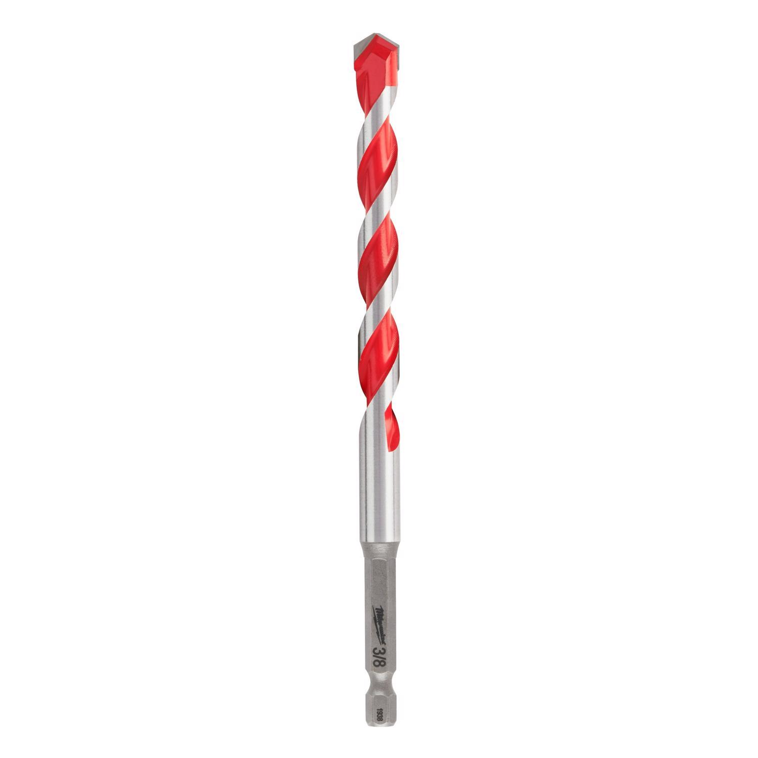 Milwaukee Shockwave 3/8 in. X 6 in. L Carbide Hammer Drill Bit Hex Shank 1 pk