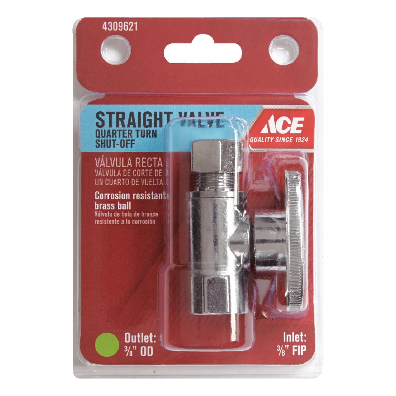Ace FIP Compression Brass Straight Stop Valve