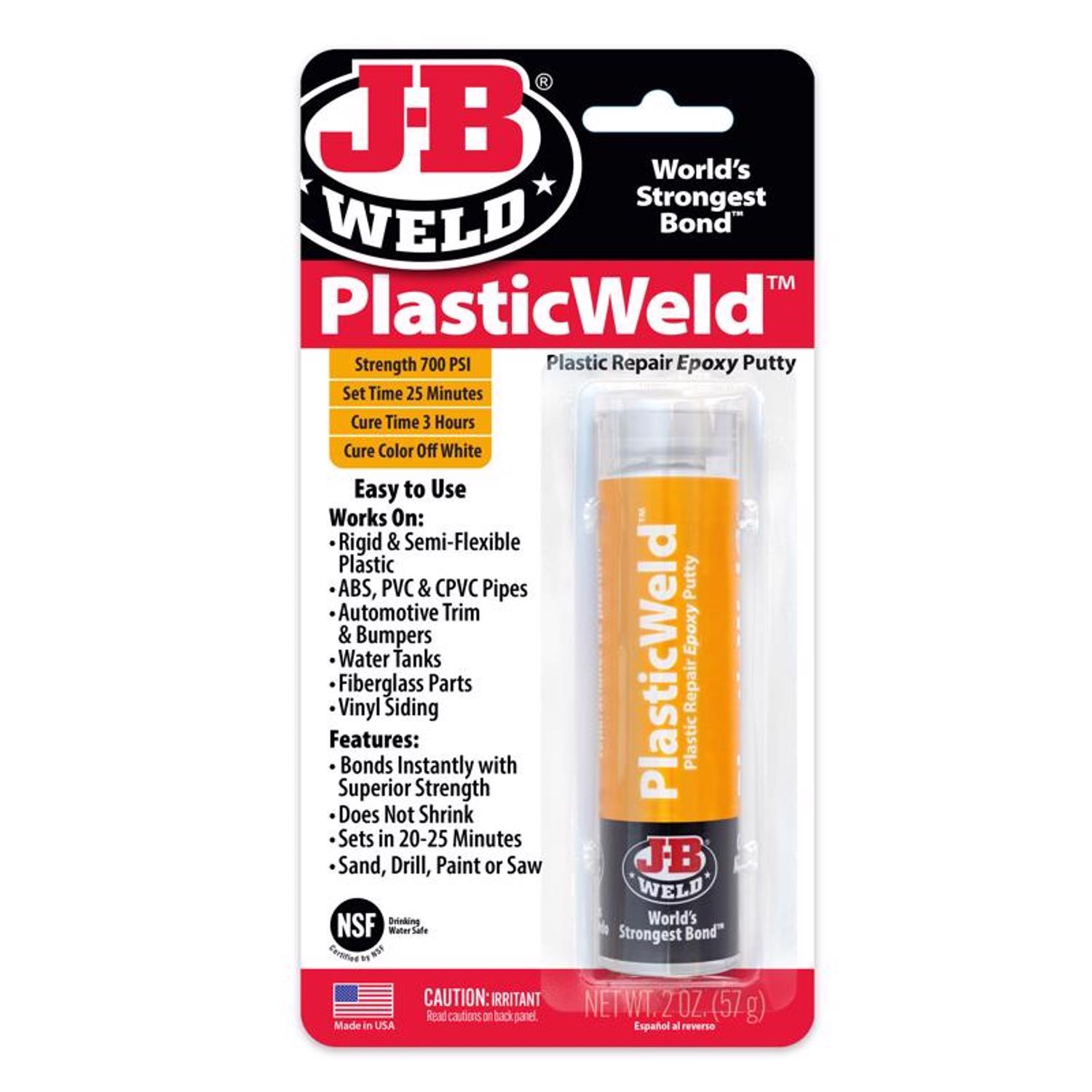 J-B Weld PlasticWeld Super Strength Off-White Epoxy 2 oz
