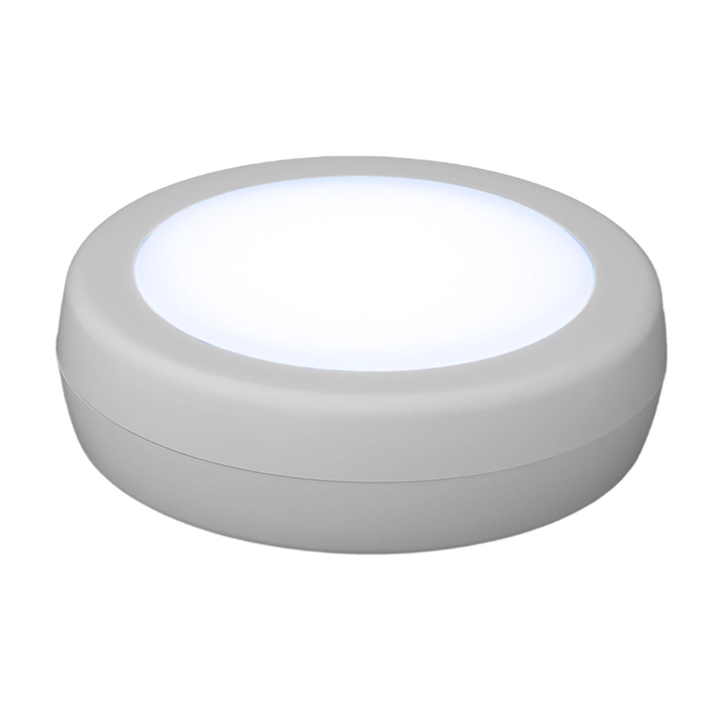 Westek White Battery Powered Led Puck Light With Remote 2 Pack