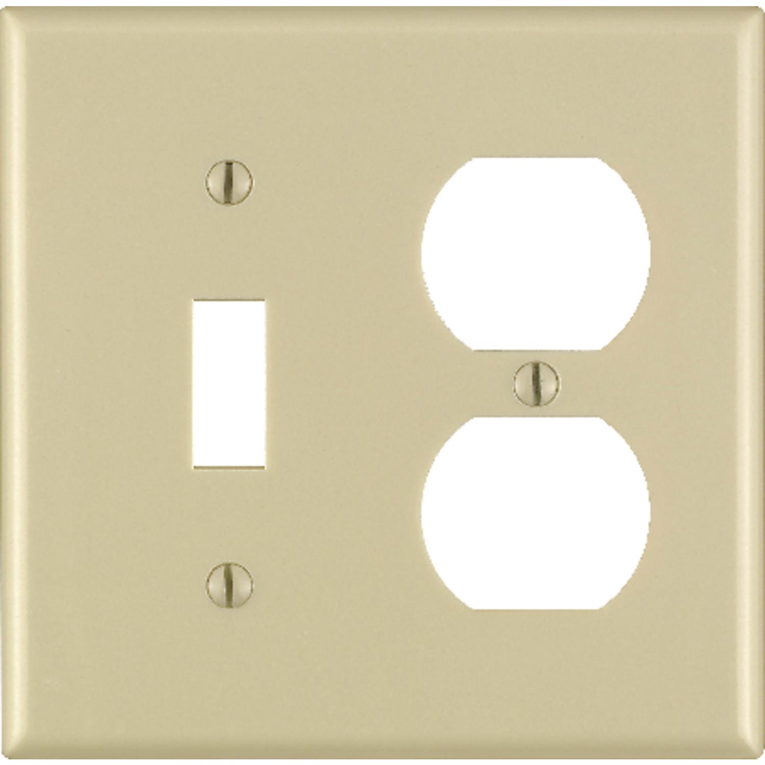 Leviton Ivory 2 gang Thermoset Plastic Duplex/Toggle Wall Plate 1 pk