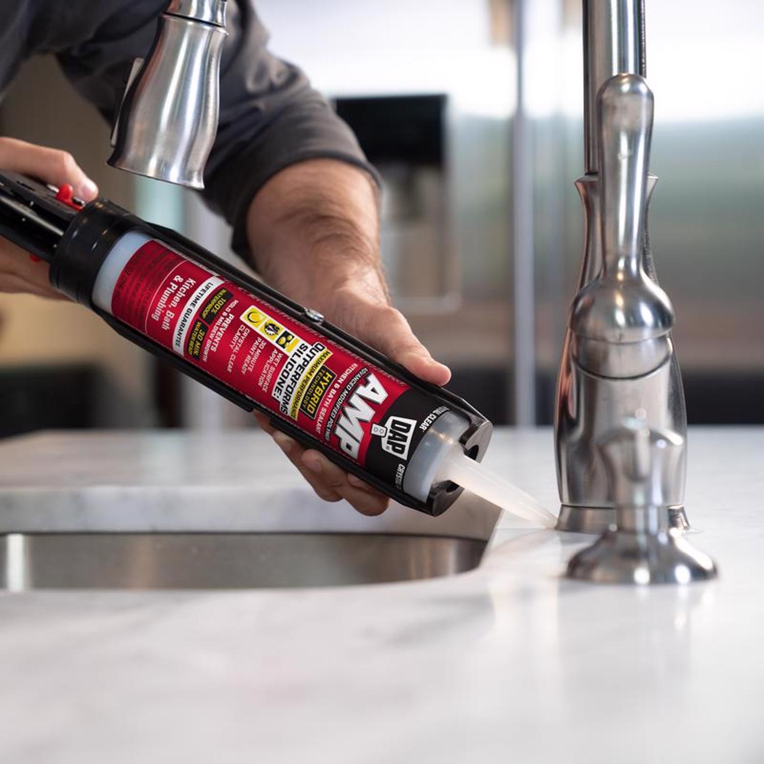 DAP AMP Crystal Clear Polymer Advanced Hybrid Caulk Sealant 9 oz