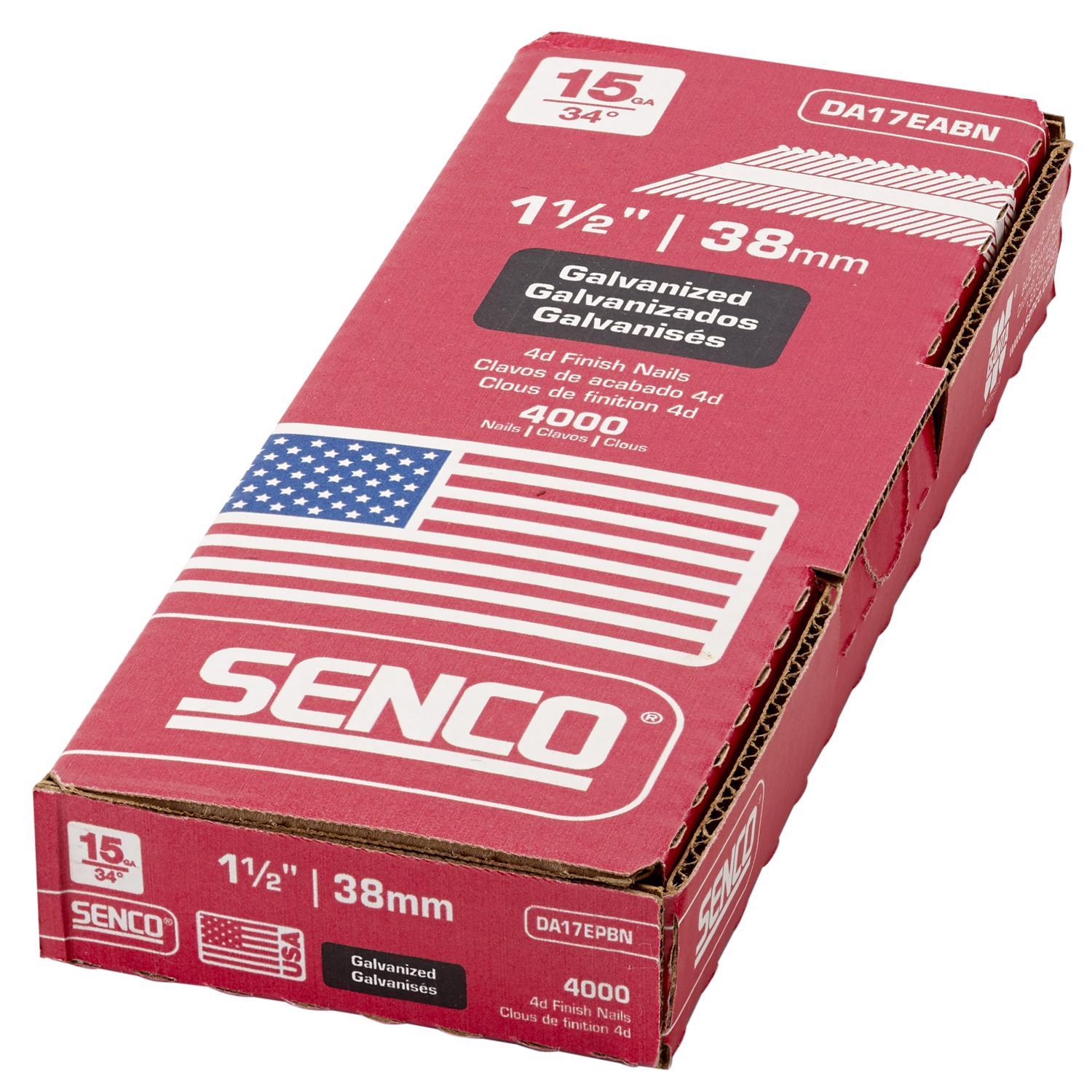 Senco 1-1/2 in. L X 15 Ga. Angled Strip Galvanized Finish Nails 34 deg 4000 pk