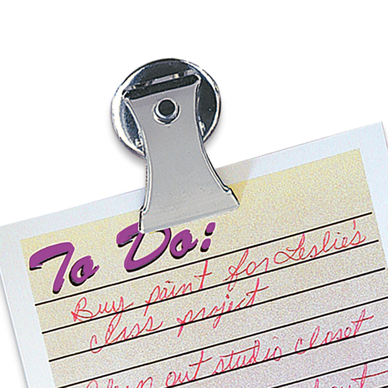 Magnet Source 1.8 in. L X 1 in. W Silver Clip Magnetic Clips 3 lb. pull 2 pc