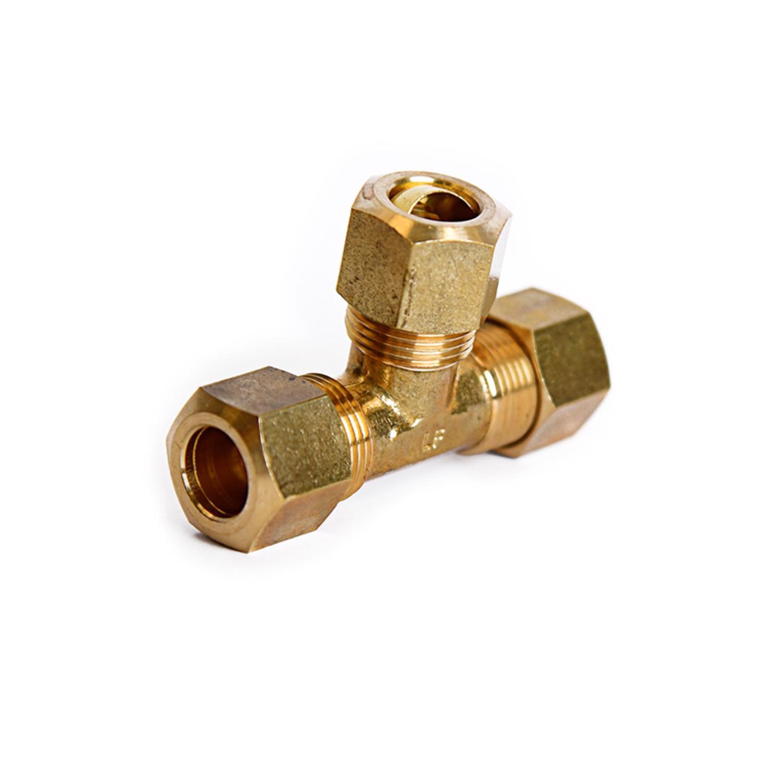 ATC 3/8 in. Compression 3/8 in. D Compression Yellow Brass Tee