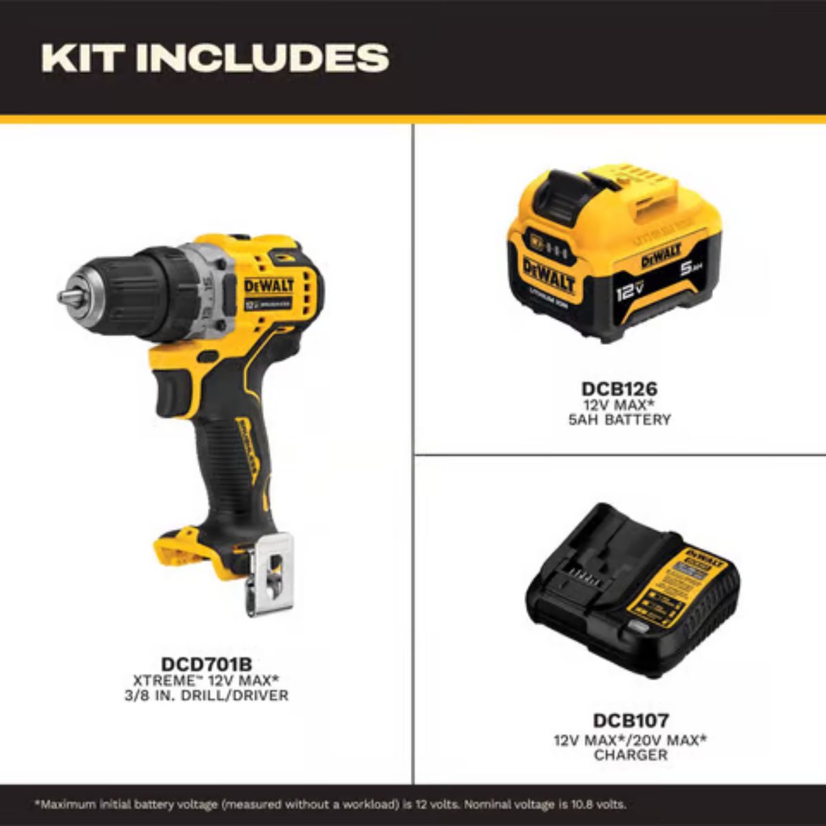 DeWalt 12V MAX XTREME 3/8 in. Brushless Compact Cordless Drill/Driver Kit (Battery & Charger)