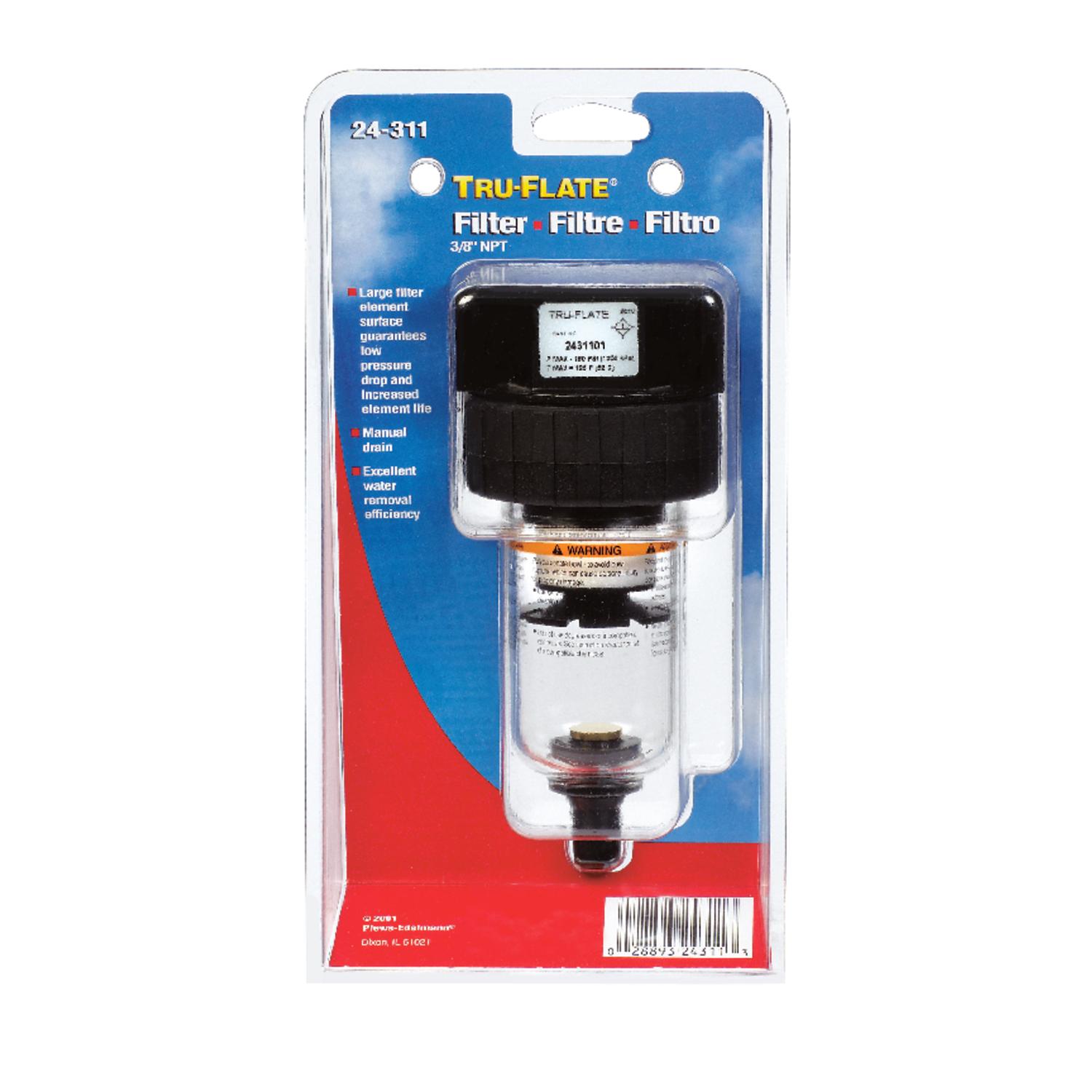 Tru-Flate Plastic Filter 3/8 in. NPT 150 psi 1 pc