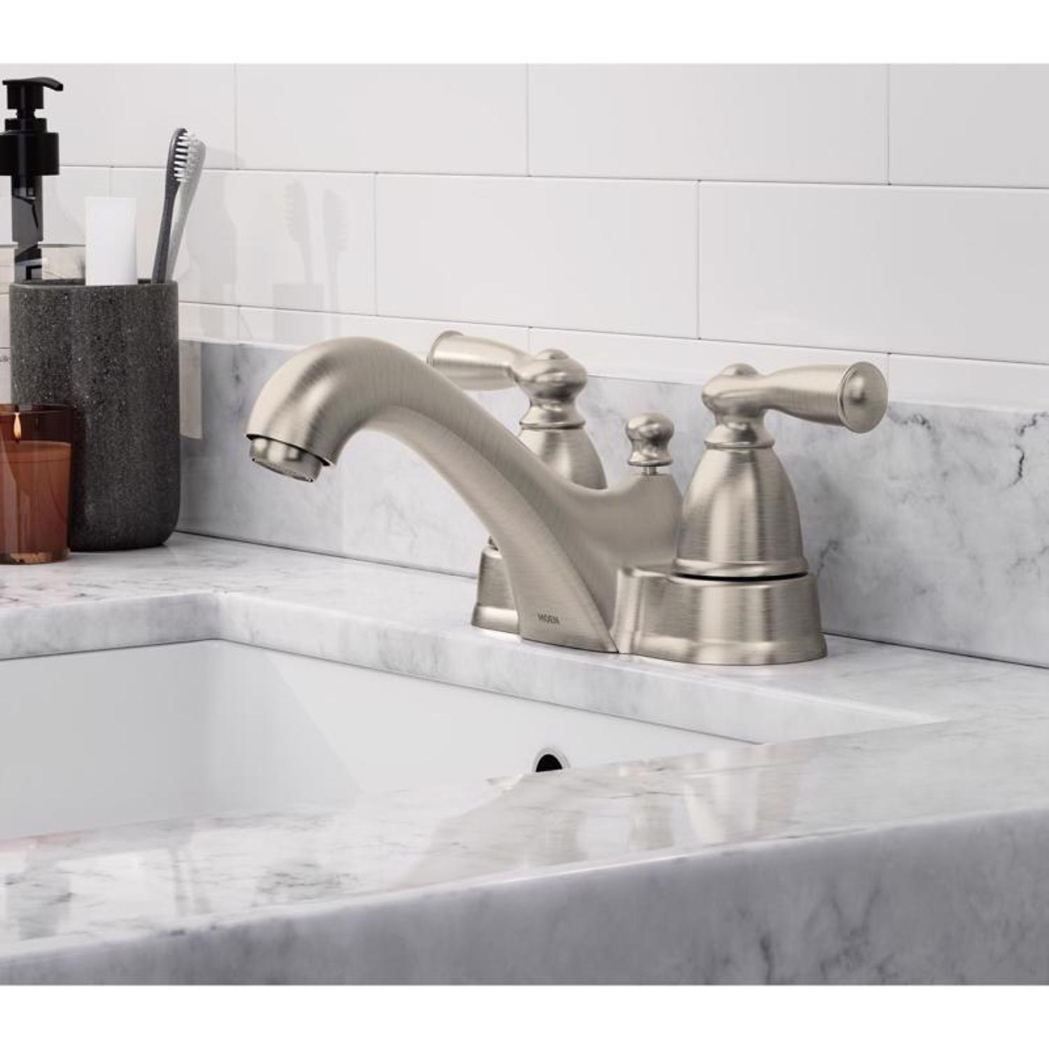Moen Banbury Brushed Nickel Bathroom Faucet 4 in.