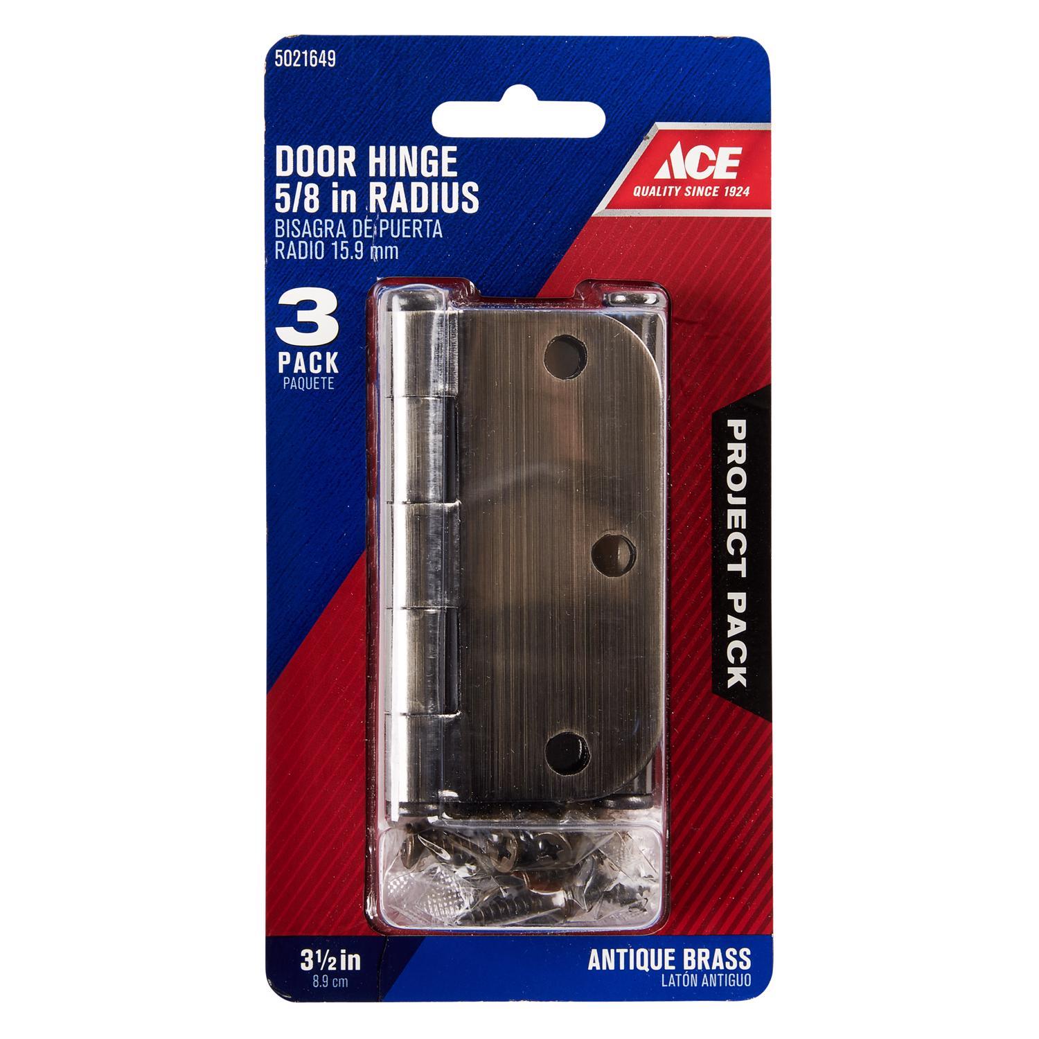 Ace 3-1/2 in. L Antique Brass Residential Door Hinge 3 pk