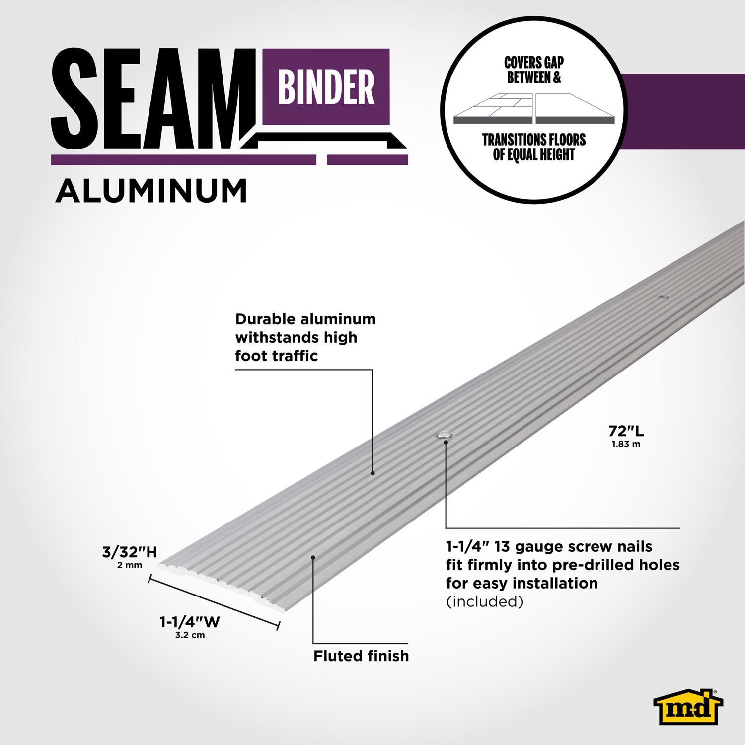 M-D Building Products 0.1 in. H X 1.25 in. W X 72 in. L Prefinished Silver Aluminum Seam Binder