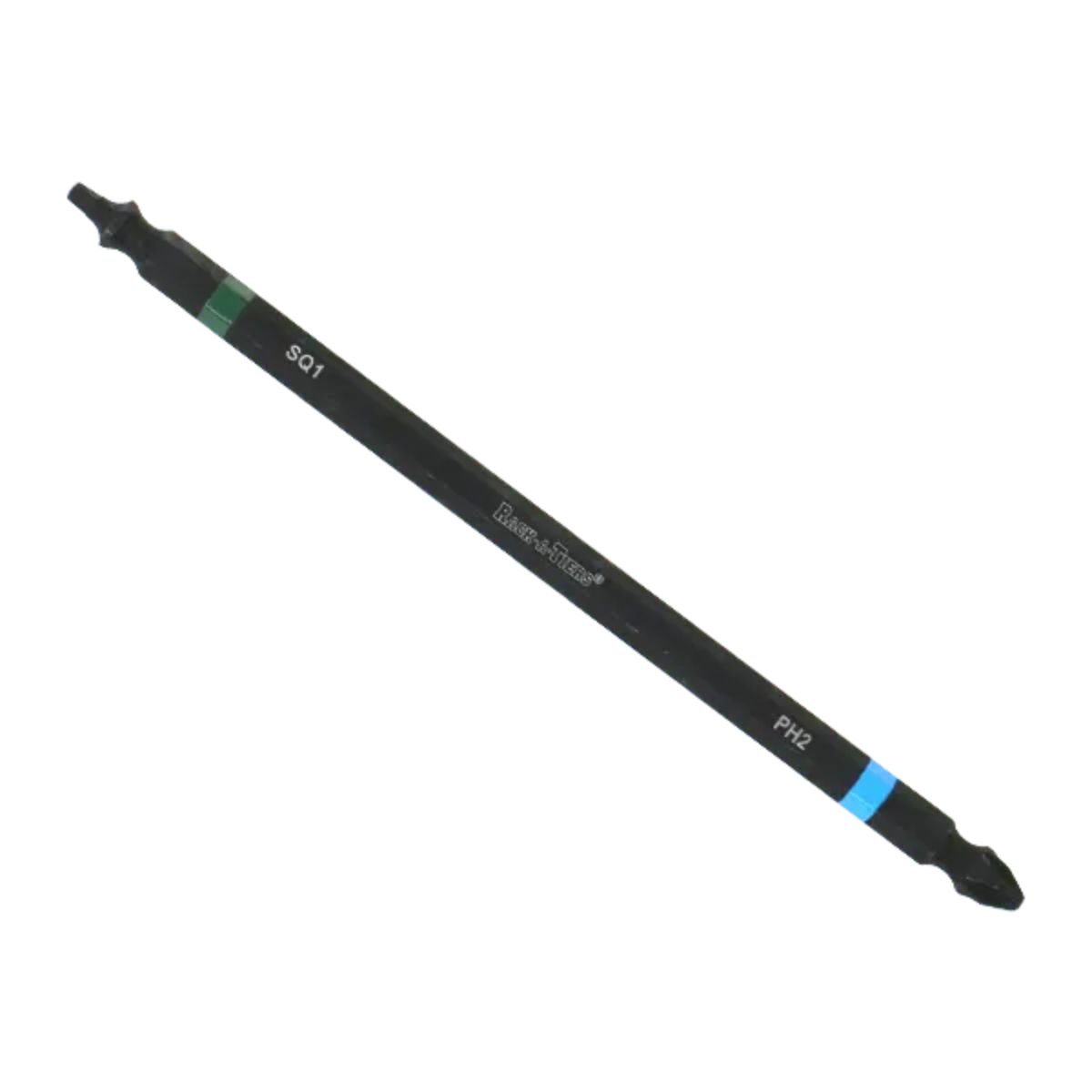Rack-A-Tiers #2 Blue Phillips & #1 Green Robertson Square Double-Ended Impact Bit 6 in.