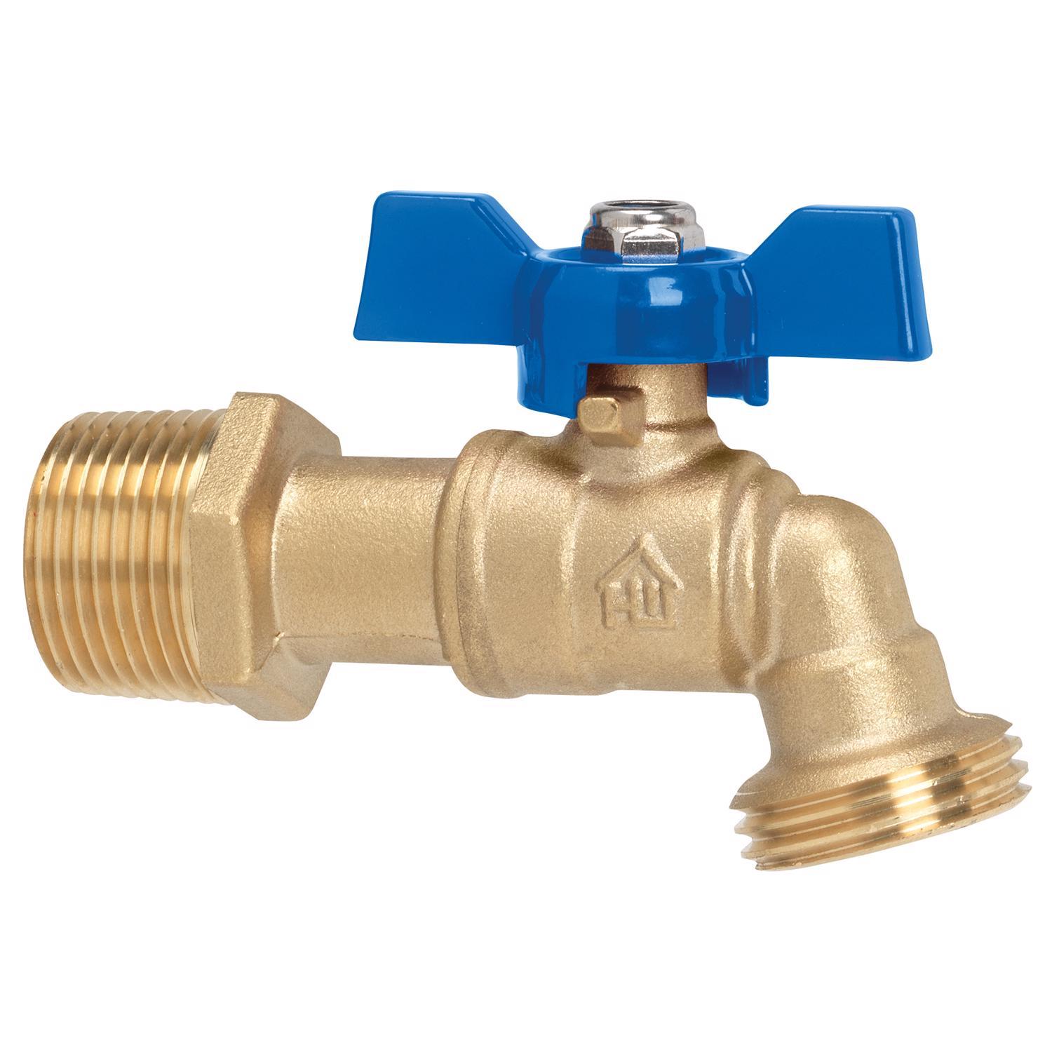 Homewerks 3/4 in. MIP X 3/4 in. MHT Brass Ball Valve Hose Bibb