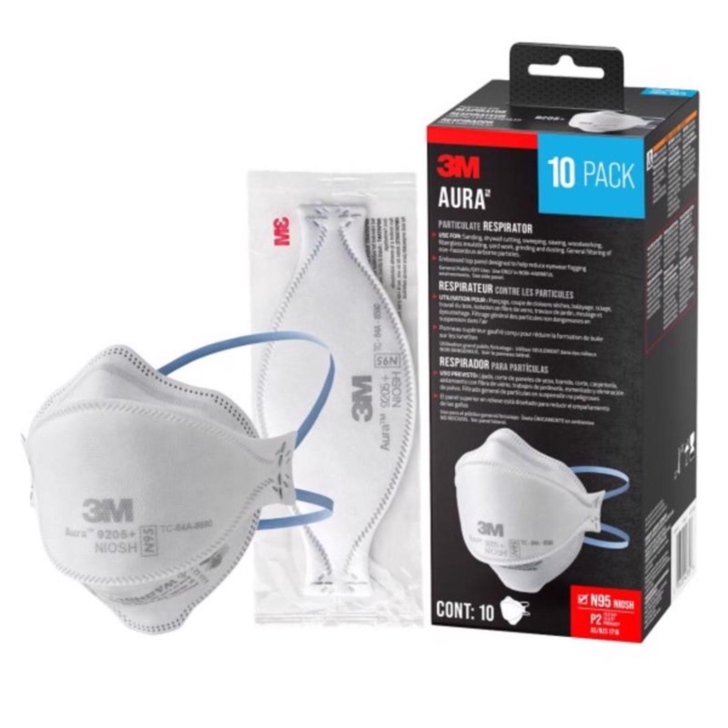 3M N95 Respirator Flat Fold White 3 pk