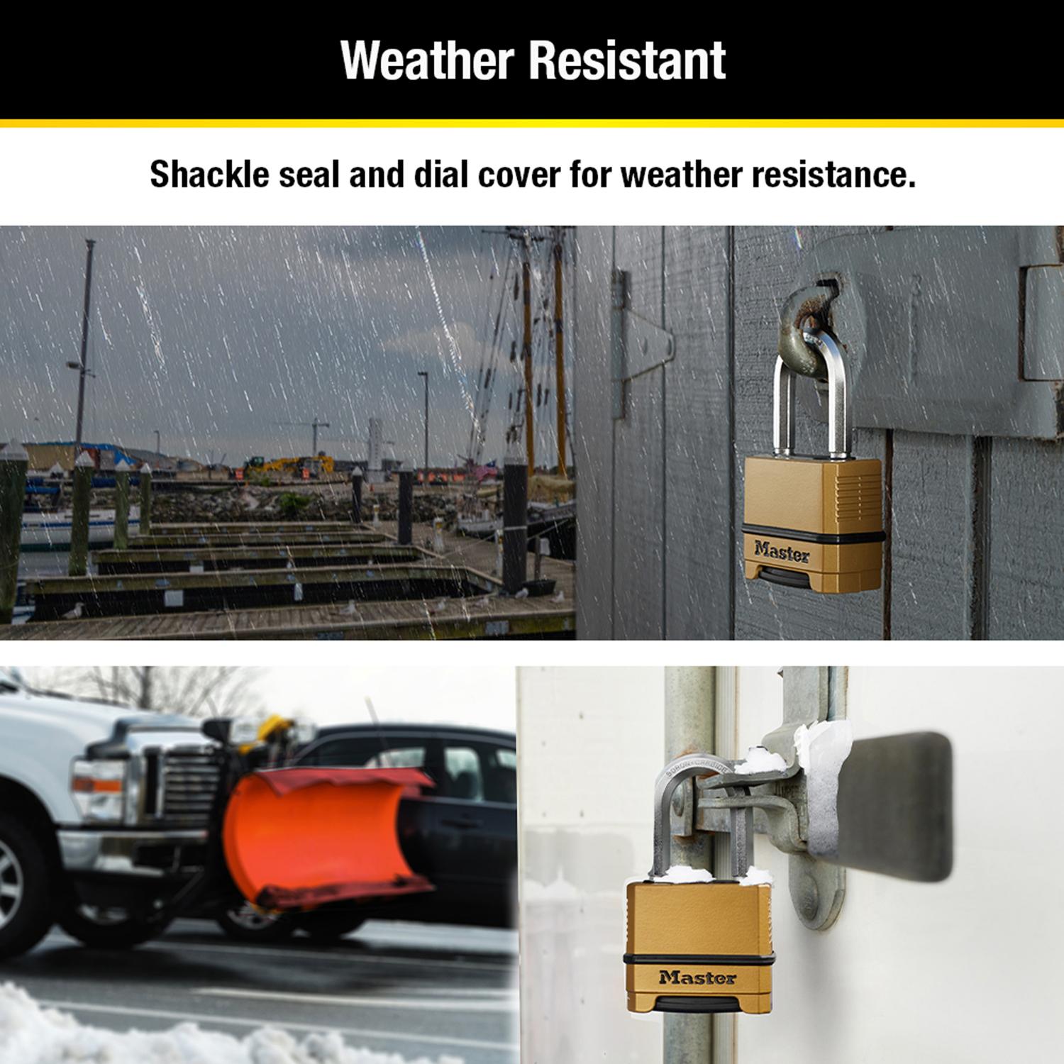 Master Lock Magnum 2 in. H X 1-7/32 in. W X 2 in. L Steel Ball Bearing Locking Weather-Resistant Pad