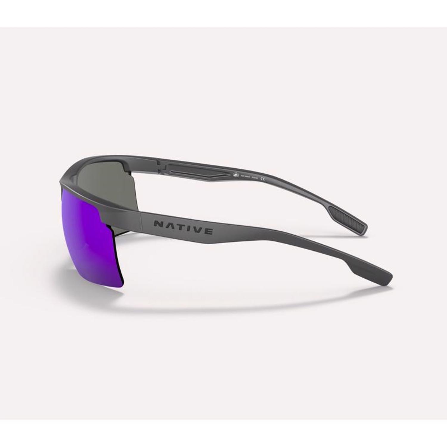 Native Ridge-Runner Sunglasses Unisex Matte Granite Frame Blue Lens Polarized Blue Light Blocking