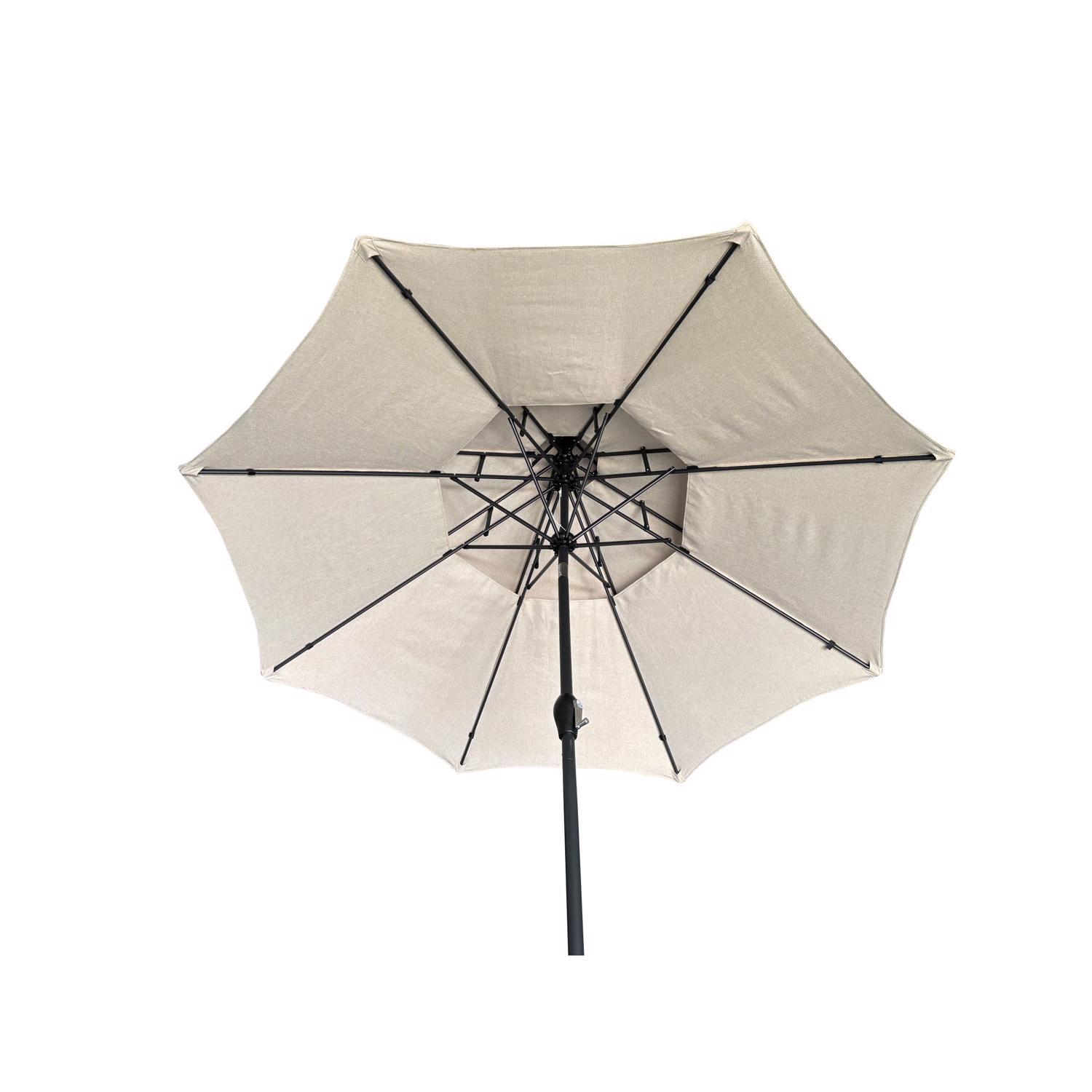 Living Accents Pagoda 9 ft. Tiltable Taupe Patio Umbrella