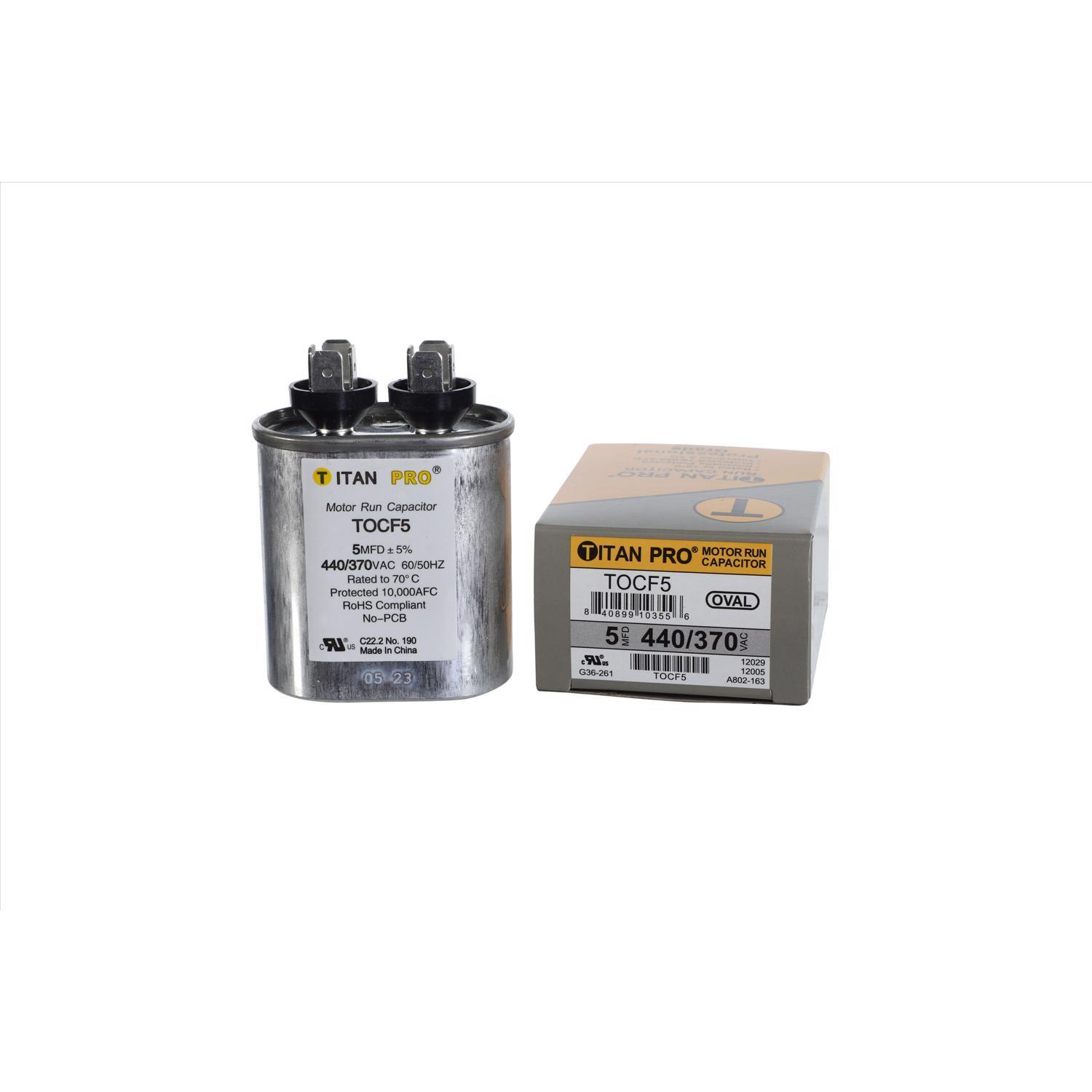 Titan Pro 5 MFD 440 V Oval Run Capacitor