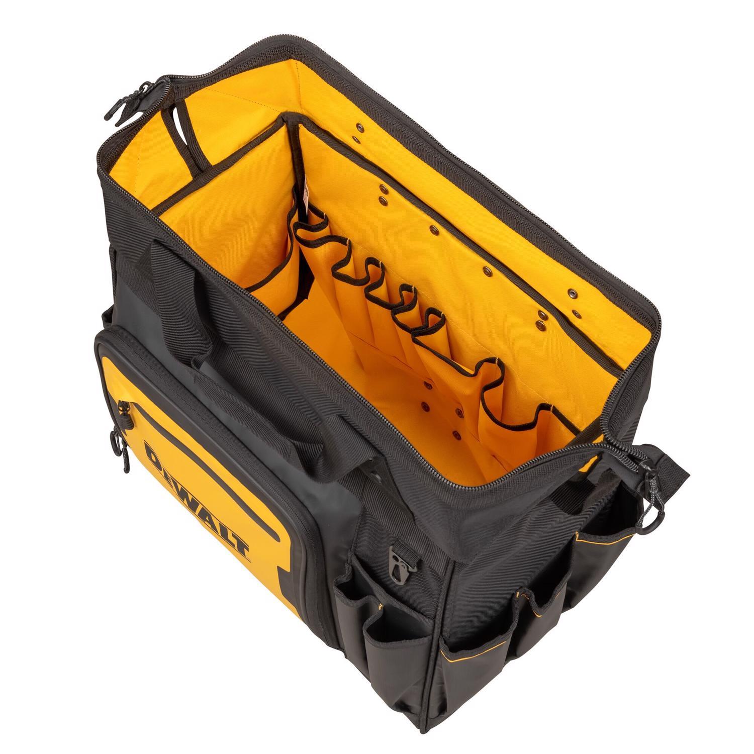 DEWALT Ballistic Nylon Tool Bag On Wheels Roller Tool Bag 27 pocket Black/Yellow 1 pc