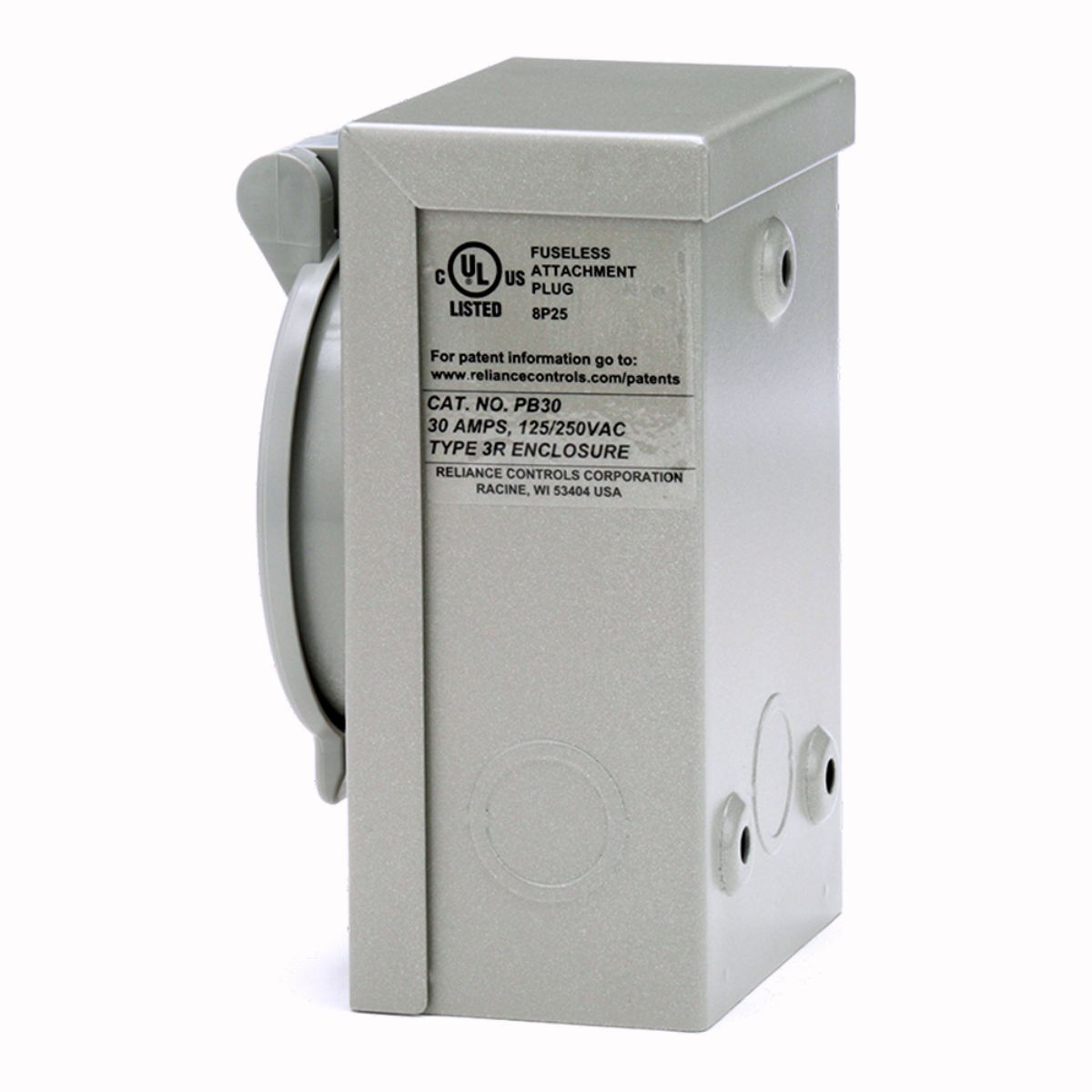 Reliance Controls PB Series Power Inlet Boxes, 50A, 125/250V