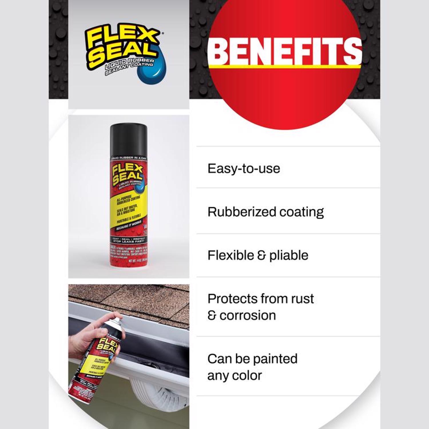 Flex Seal Family of Products Flex Seal Black Rubber Spray Sealant 14 oz