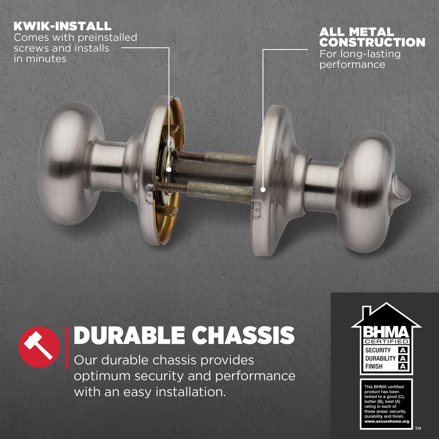 Kwikset Juno Satin Nickel Privacy Lockset 1-3/4 in.