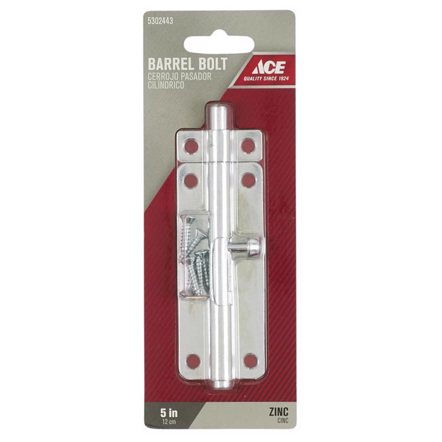 Ace 5 in. L Zinc-Plated Steel Barrel Bolt 1 pk