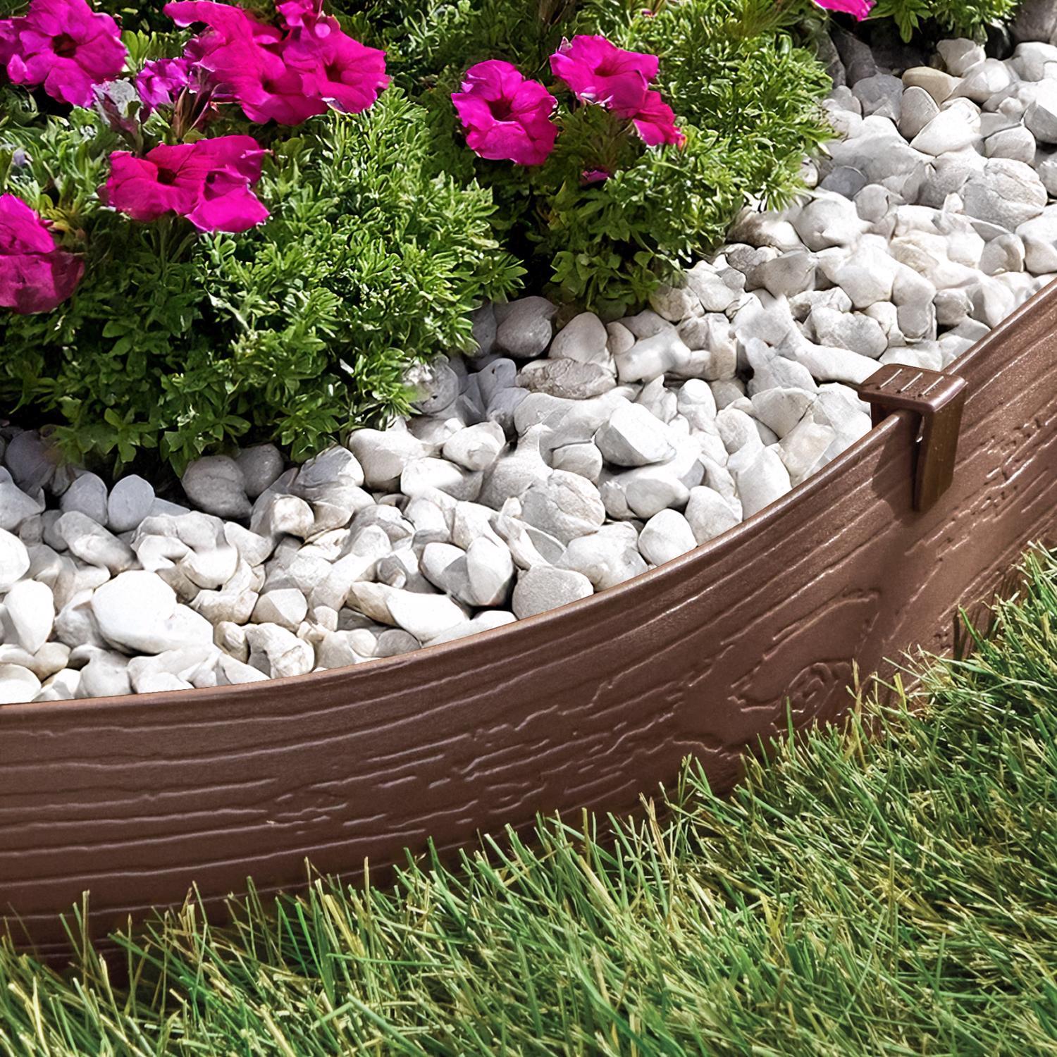 Master Mark Terrace Board 40 ft. L X 4 in. H Plastic Brown Lawn Edging