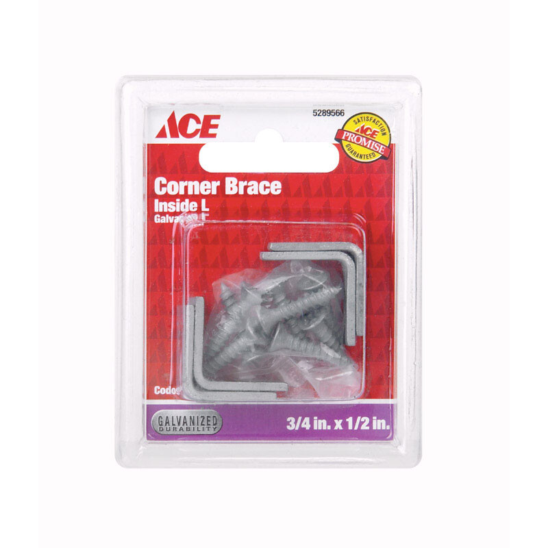 Ace Inside L Corner Brace 3/4 in. x 1/2 in. Galvanized Steel