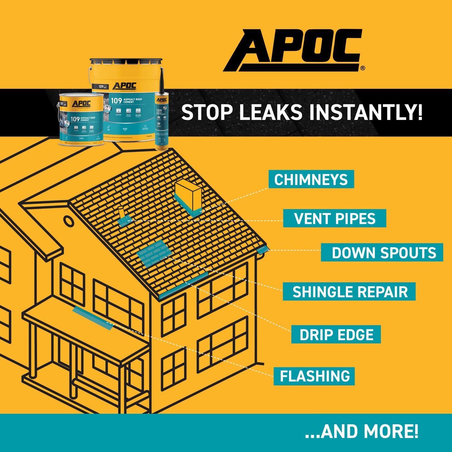 APOC Black Asphalt Roof Cement 10 oz