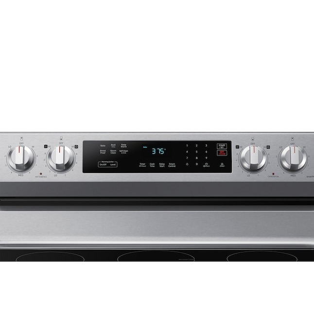 Samsung 30-in Glass Top 5 burners 6.3-cu ft Freestanding Electric Range ( Stainless Steel )