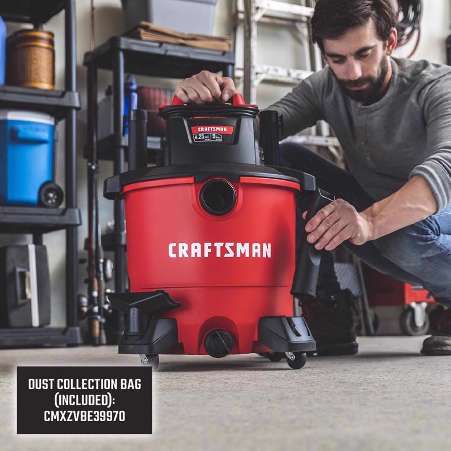 Craftsman 9 gal Corded Wet/Dry Vacuum 8.3 amps 120 V 4.25 HP
