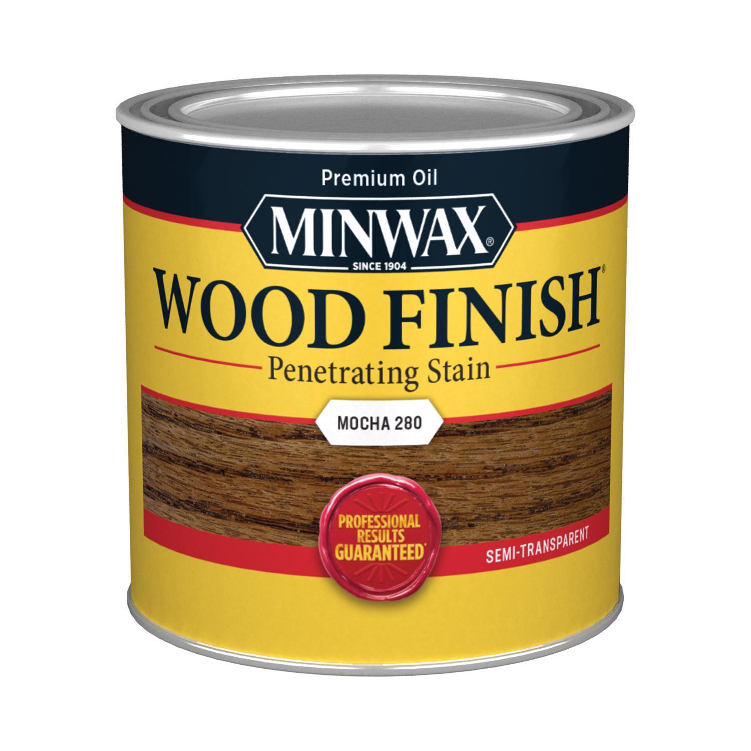 Minwax Wood Finish Semi-Transparent Satin Mocha Oil-Based Penetrating Wood Stain 1/2 pt
