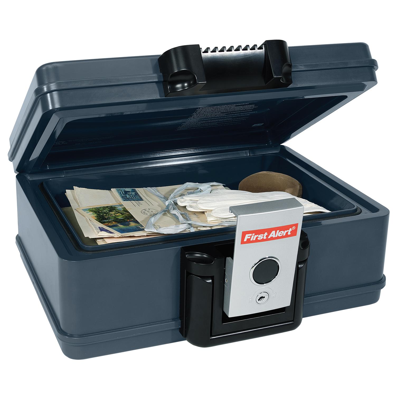 First Alert 0.17 cu. ft. Key Lock Gray Fireproof Safe