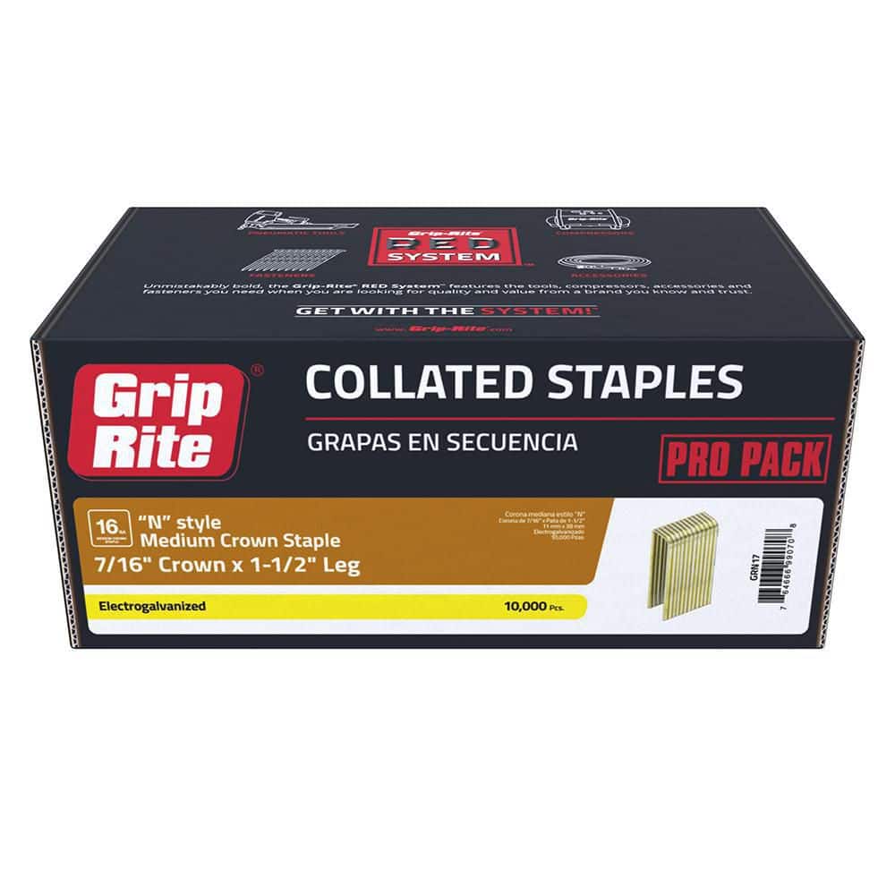 Grip-Rite Staple PS Galv 1-1/2" 10m 16ga