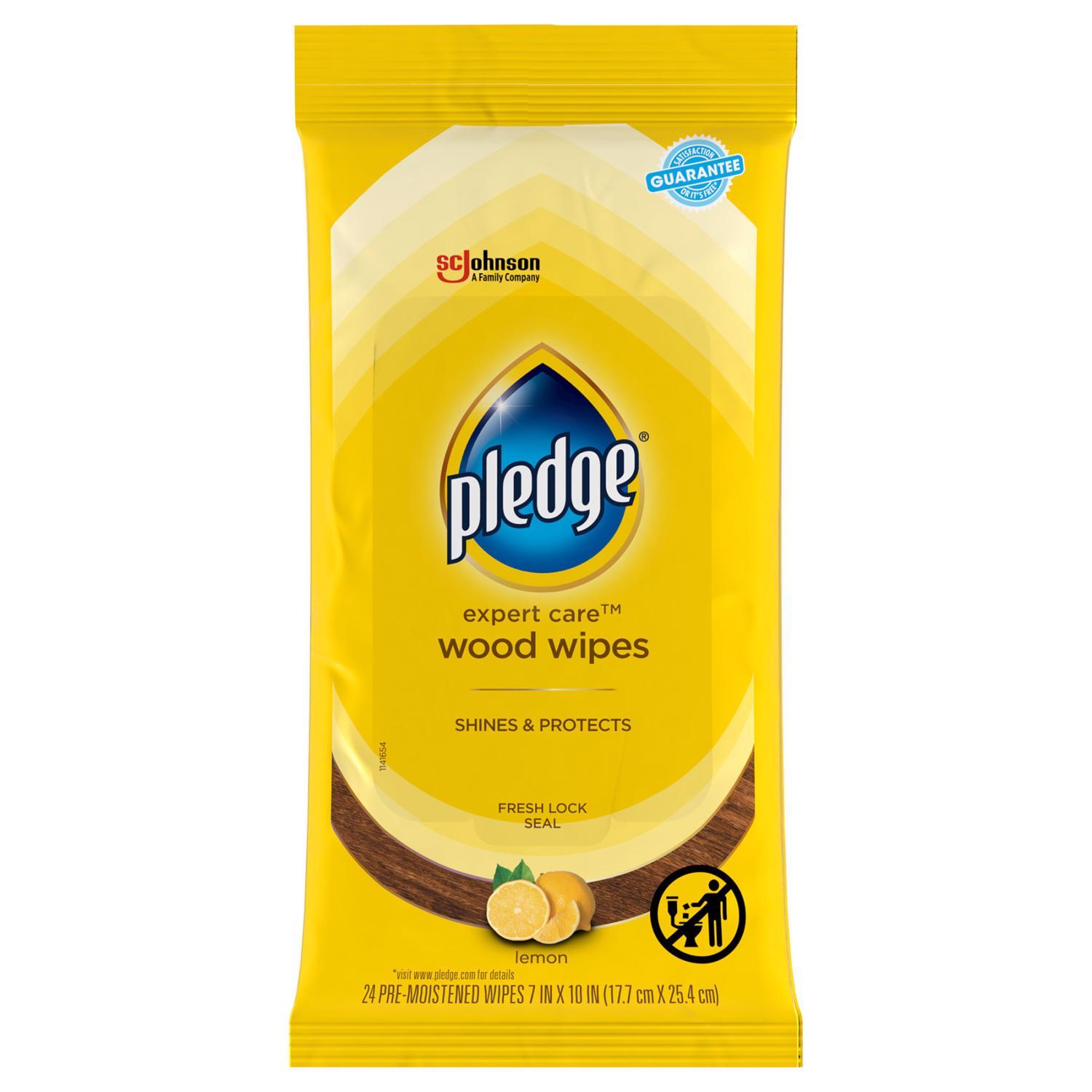 Pledge Lemon Scent Furniture Polish 24 wipes Wipes