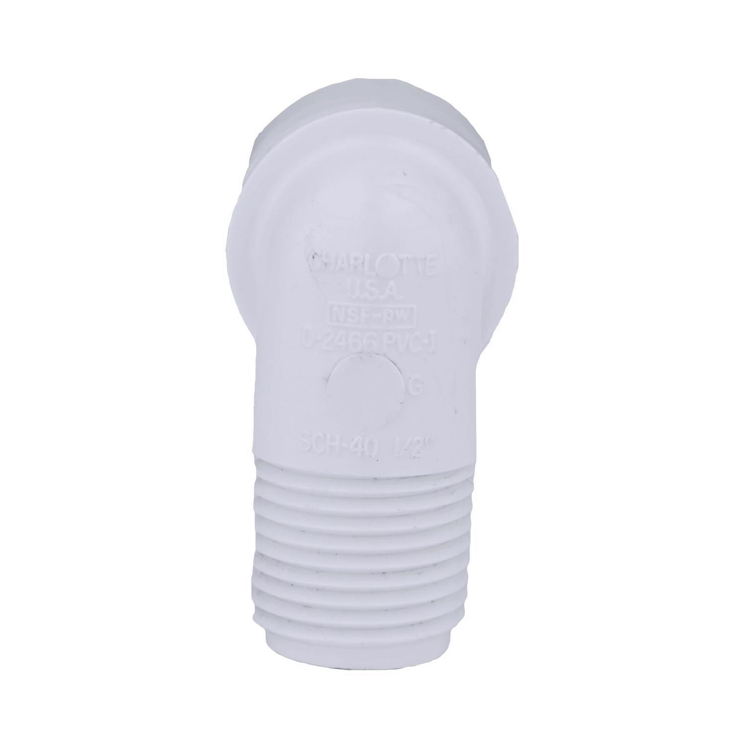 Charlotte Pipe Schedule 40 1/2 in. Slip X 1/2 in. D MPT PVC Street Elbow 1 pk