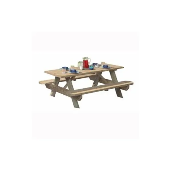 UFP 106116 Picnic Table, 27-1/2 in W, 6 ft H, Pine Table, Southern Yellow Table