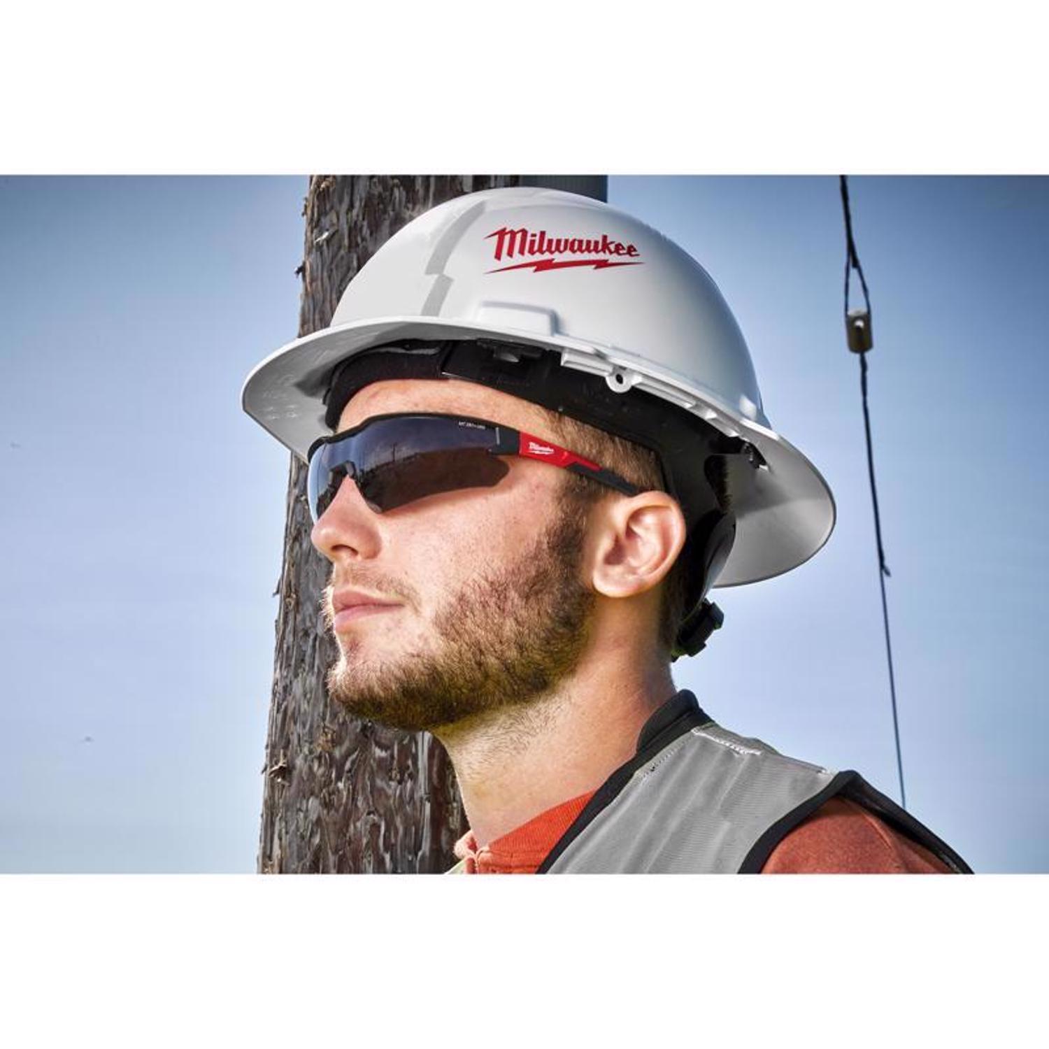 Milwaukee Anti-Fog Safety Glasses Tinted Lens Black/Red Frame 1 pk